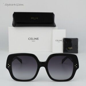 BRAND NEW Celine CL40241F 01B Black Smoke Gradient Oversized Women Sunglasses